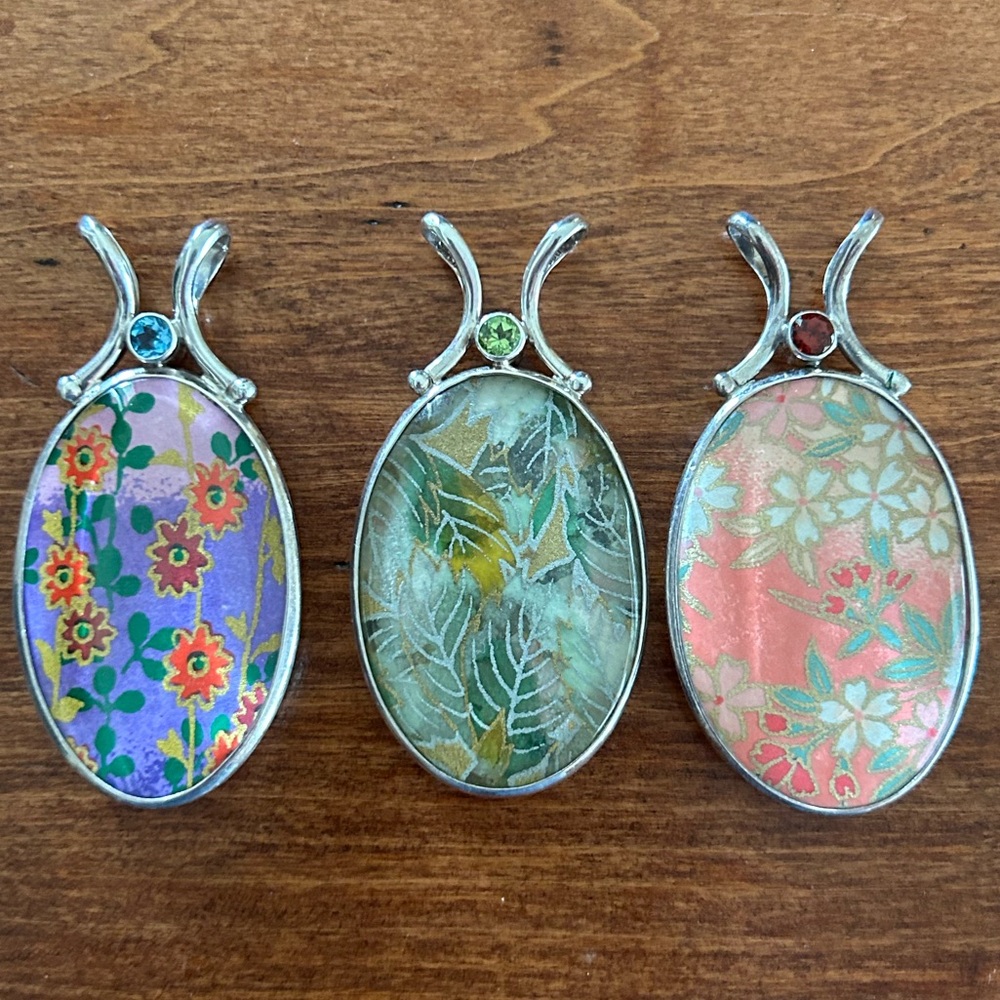 Sajen Sterling Silver 2-Sided Pendants- Set of 3 - Picture 2 of 7